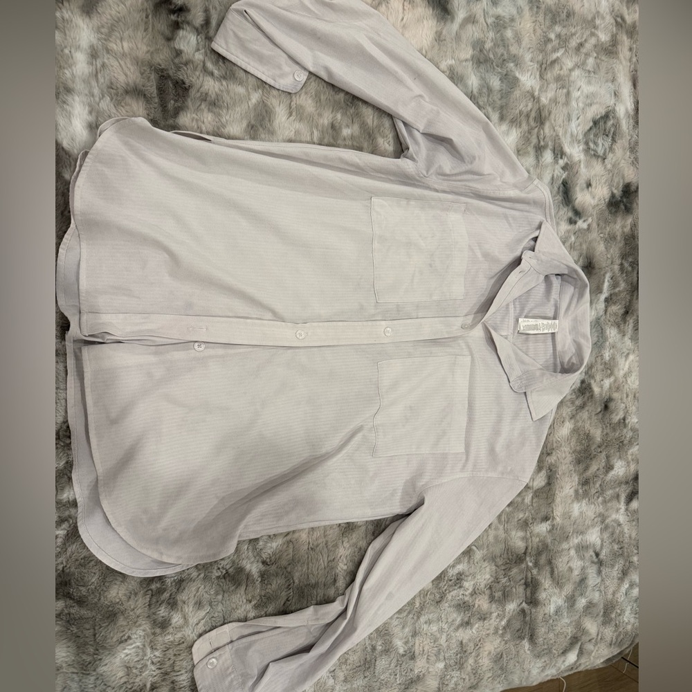 Light Gray alo dreamscape button down shirt